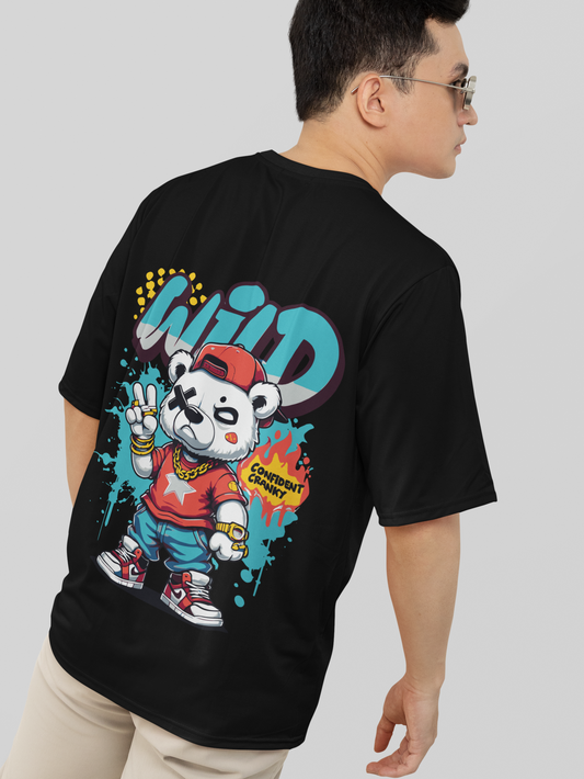 Wild Cranky Oversized T-Shirt – Bold Front Print, Relaxed Fit, Now on Sale
