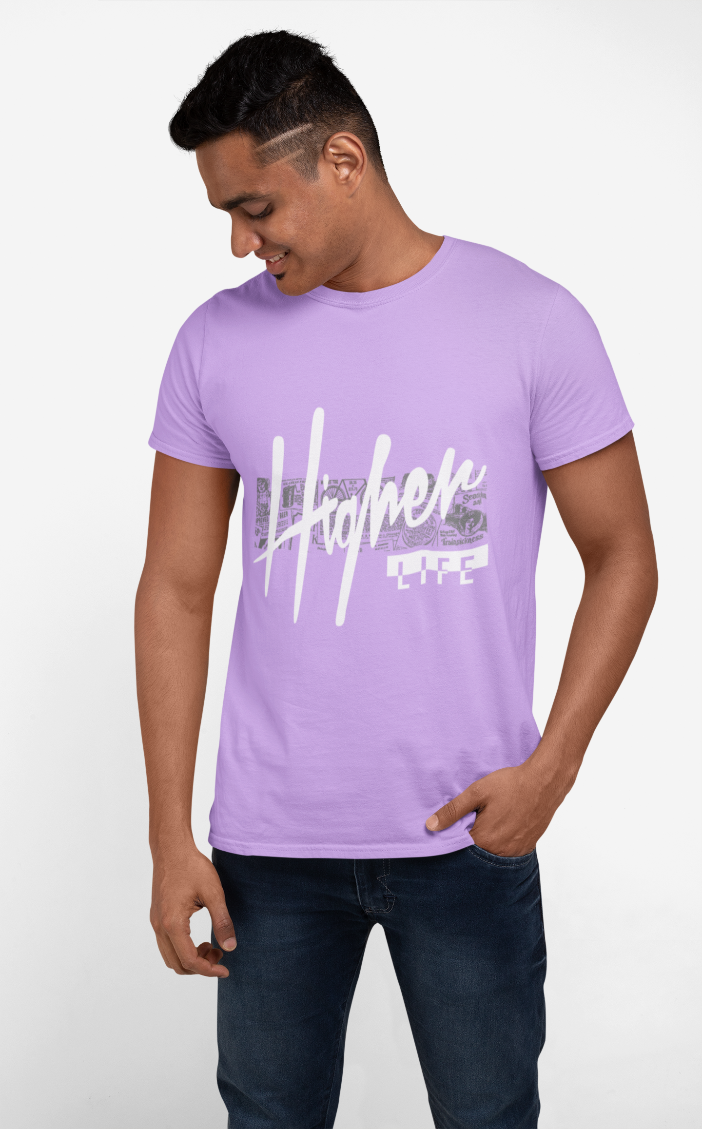 TUY Higher Life Regular Fit Lavender T-shirt