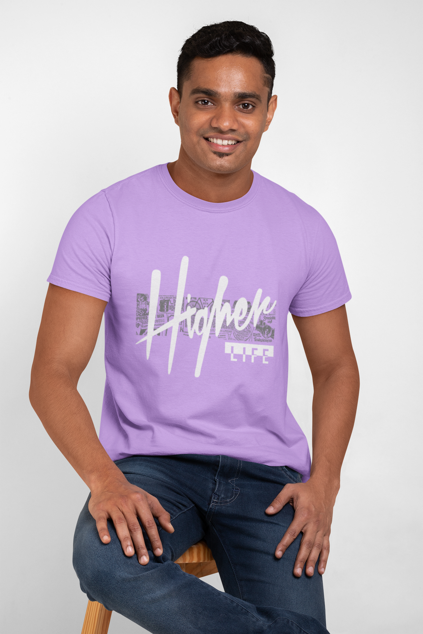 TUY Higher Life Regular Fit Lavender T-shirt