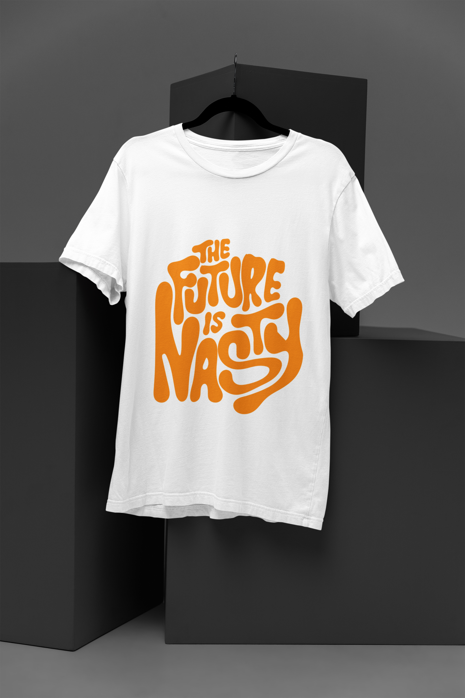 TUY 'Future Is Nasty' Regular Fit White T-shirt