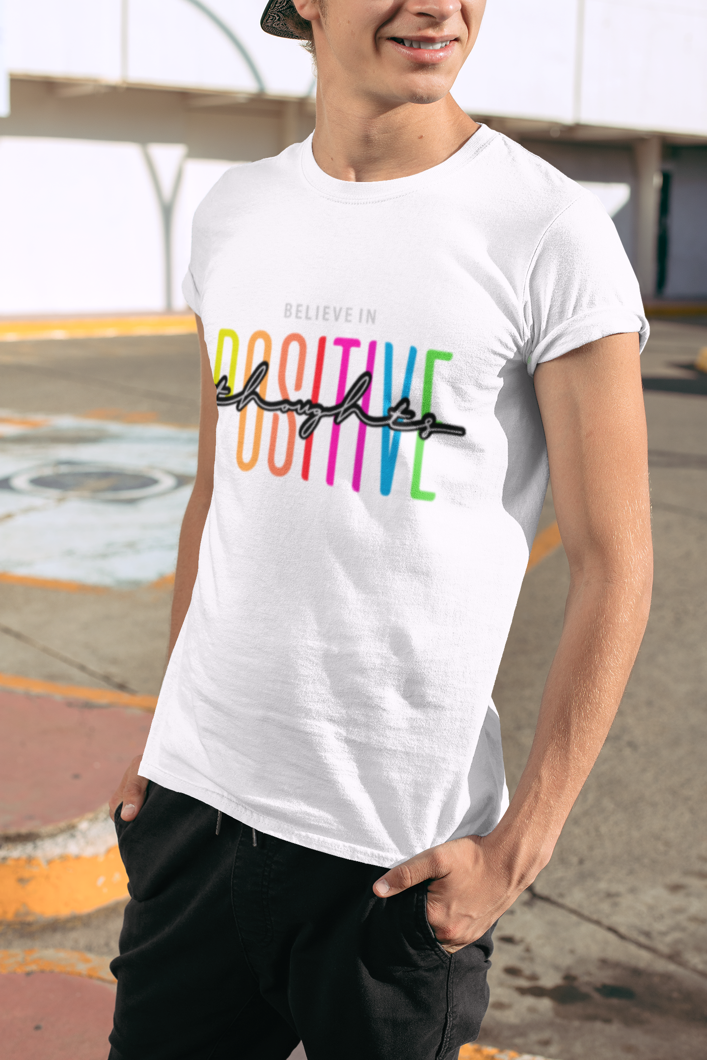 TUY 'Believe In Positive' Regular Fit T-shirt