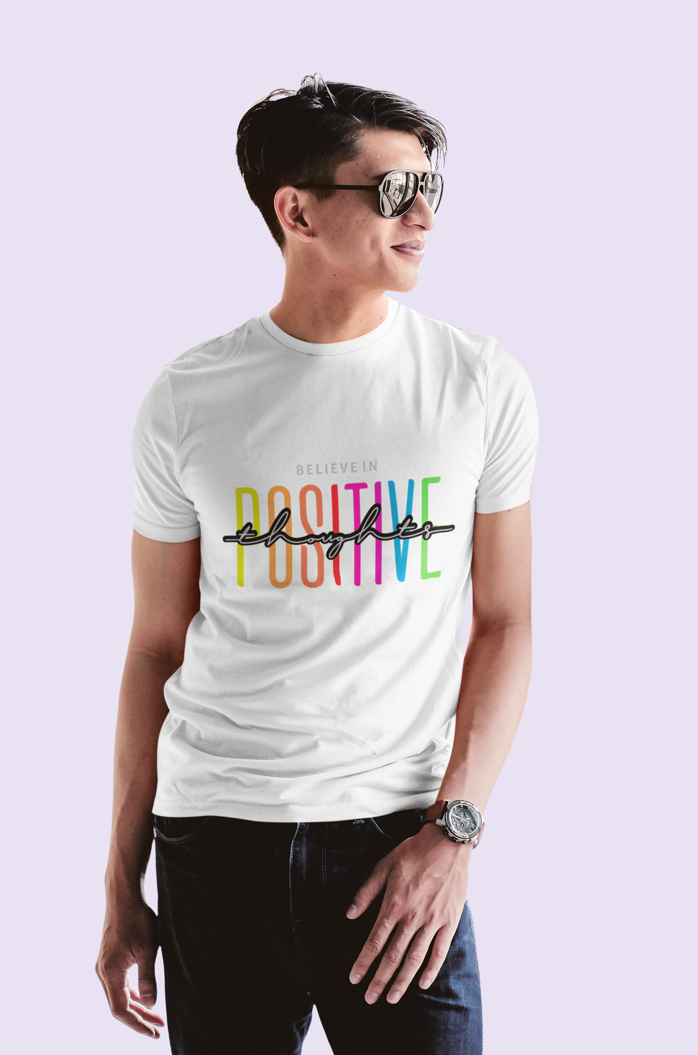 TUY 'Believe In Positive' Regular Fit T-shirt