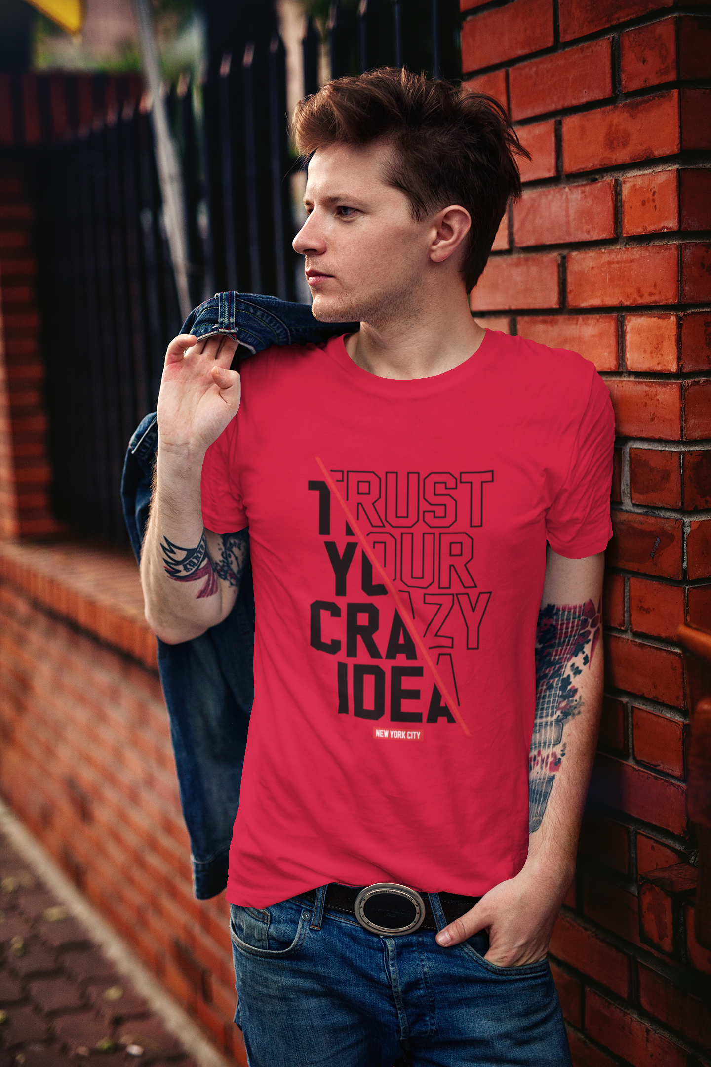 TUY Crazy Idea Regular Fit Red T-shirt