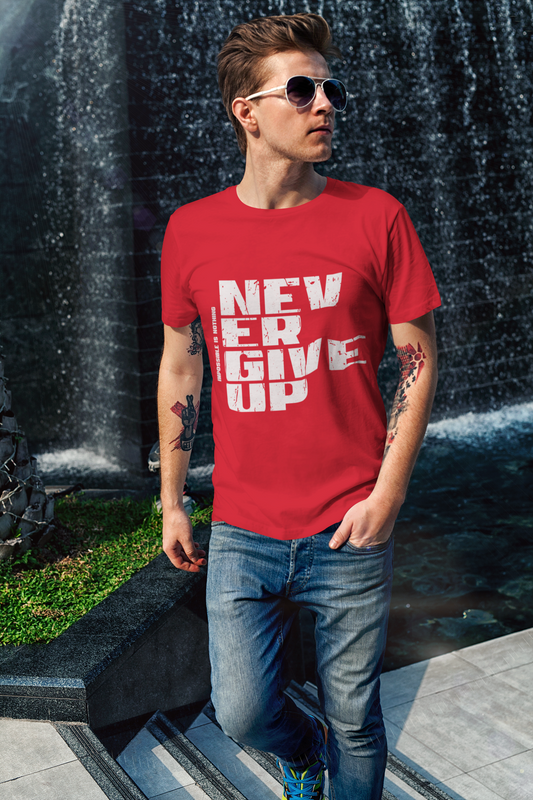 TUY 'Never Give Up' Regular Fit T-shirt