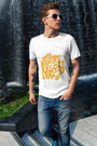 TUY 'Future Is Nasty' Regular Fit White T-shirt