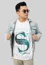 Oversized white Urbaxo t-shirt featuring bold California text print, casual and stylish streetwear