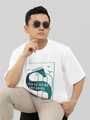 Front view of Urbaxo’s California Oversized White T-shirt featuring a clean, vibrant California graphic.