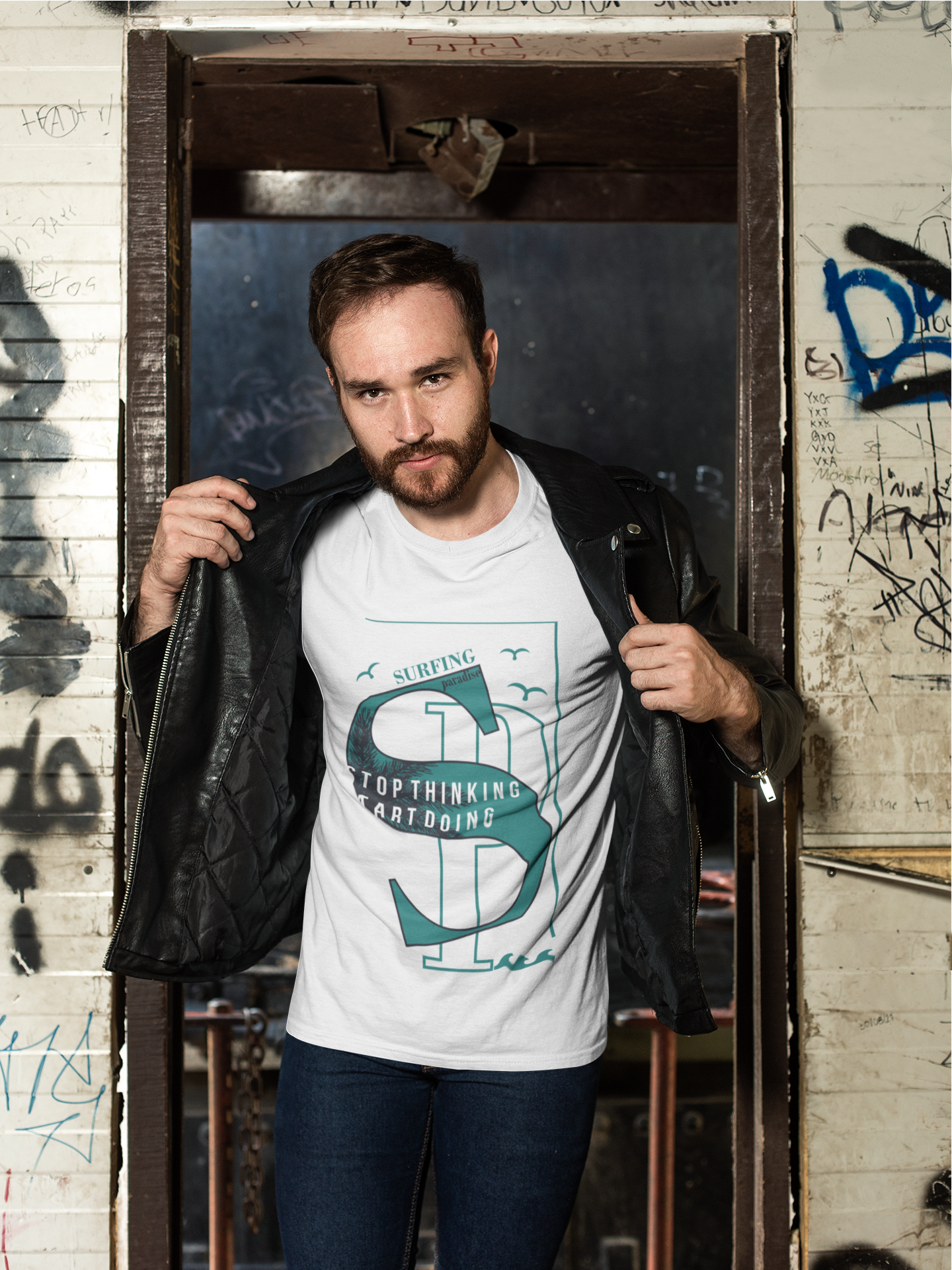 White TUY t-shirt featuring a “California” graphic design, regular fit for a clean, casual look by Urbaxo