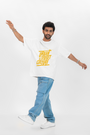 Oversized white t-shirt featuring Urban Street Culture print by Urbaxo