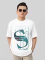 White oversized California t-shirt by Urbaxo, minimalist streetwear with West Coast vibes

