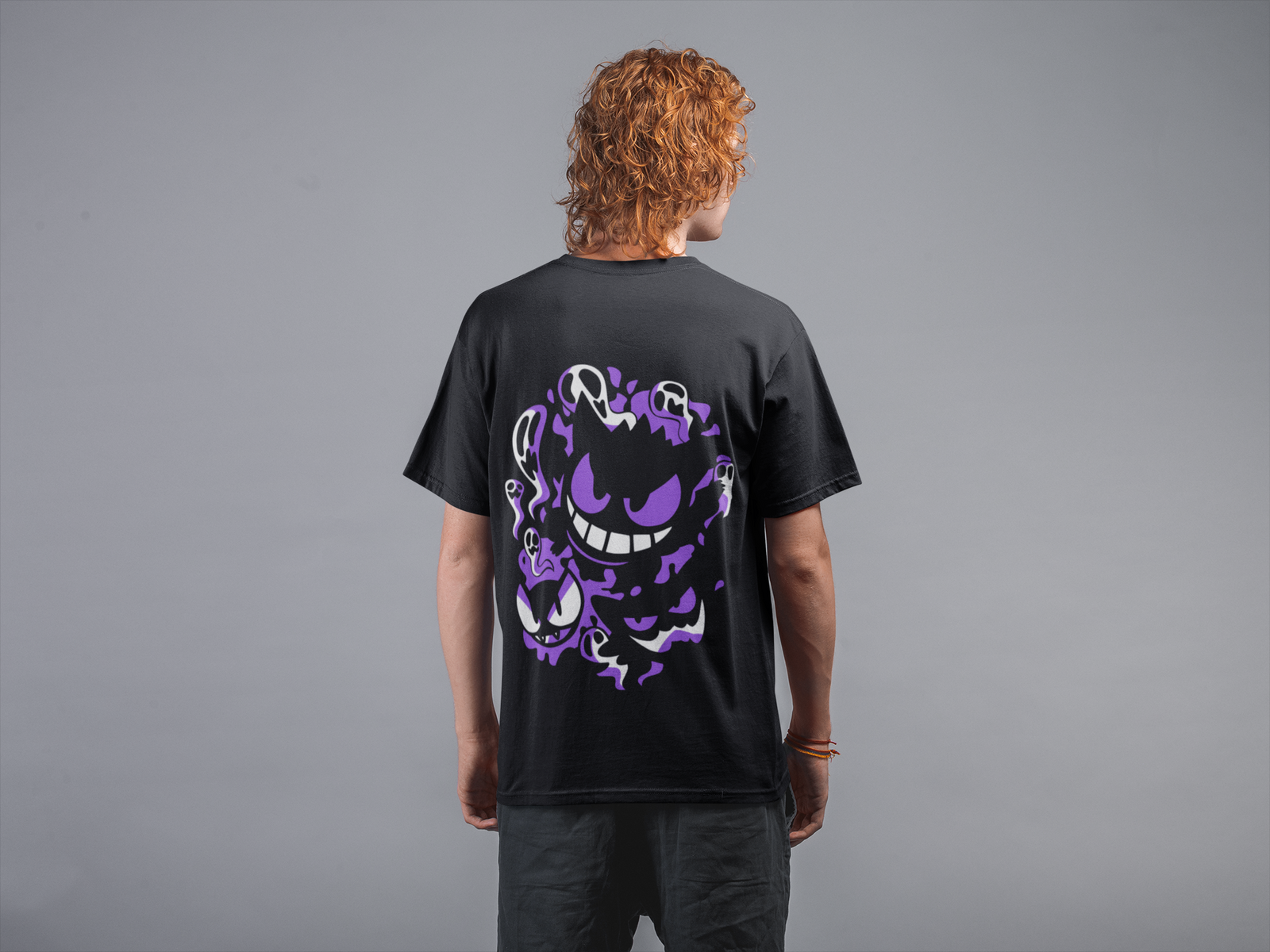 Oversized T-shirt by Urbaxo showcasing a fierce monster graphic on the front and back, perfect for a bold, street-inspired fashion statement